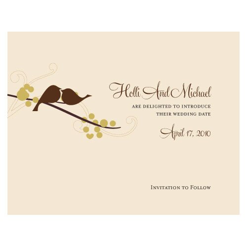 Personalized Love Birds Save the Date Cards