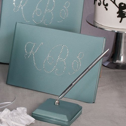 Crystal Monogram Guest Book