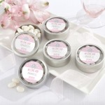 Personalized Baby Shower Round Clear Topped Candy Tins