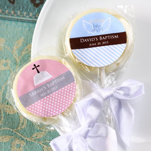 Personalized Baptism Lollipop Favor