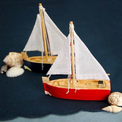 Mini Wooden Sailboats