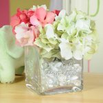 Engraved Glass Vase Centerpiece