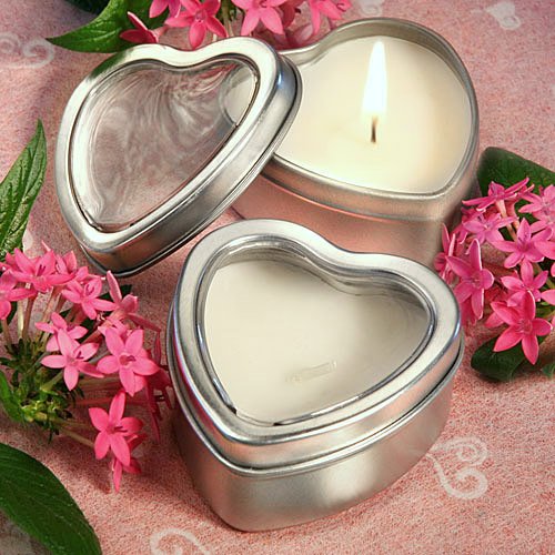 Mini Vanilla Heart Candle Tins