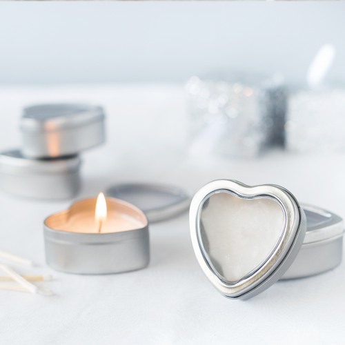 Mini Vanilla Heart Candle Tins