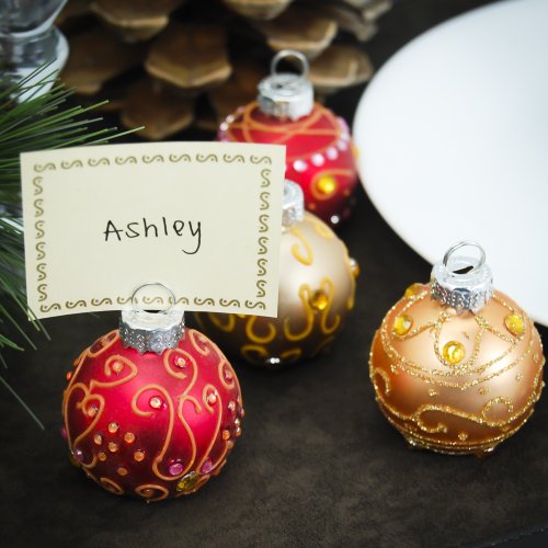 Mini Jeweled Ornament Place Card Holders