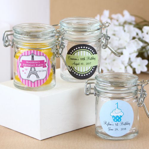 Personalized Glass Birthday Favor Jars