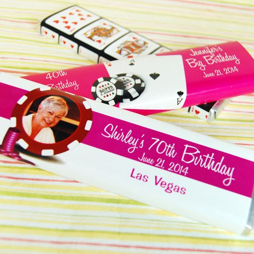 Personalized Las Vegas Themed Birthday Chocolate Bars