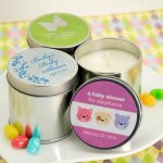 Personalized Baby Shower Travel Candle Tin