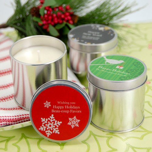 Personalized Holiday Travel Candle Tin