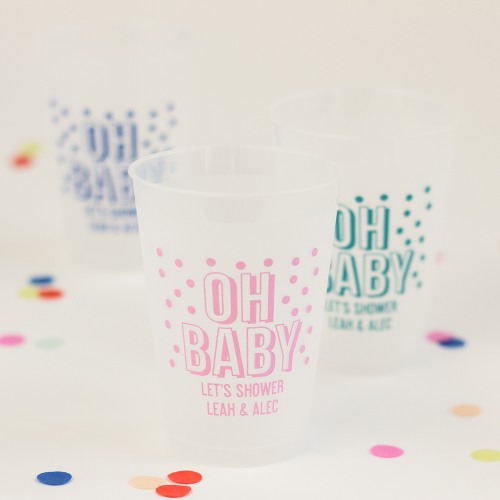 Personalized Frosted Plastic Baby Shower Cups