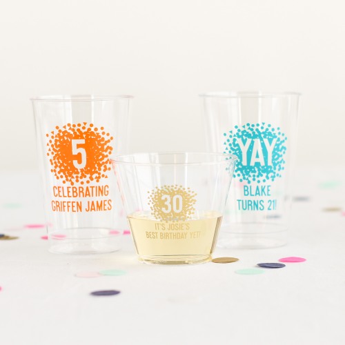 Personalized Clear Plastic Birthday Cups