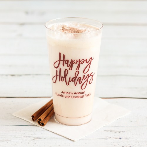 Personalized Clear Plastic Holiday Cups