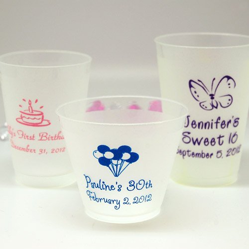 Personalized Frosted Plastic Birthday Cups