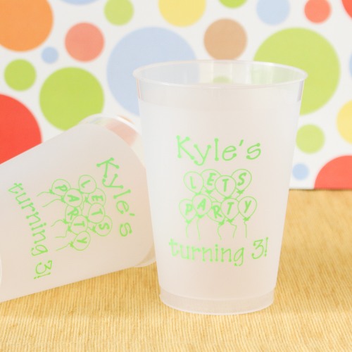 Personalized Frosted Plastic Birthday Cups