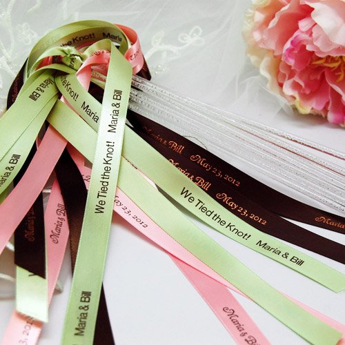 Personalized Wedding Ribbon Wands