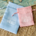 Personalized Color Satin Baby Shower Favor Bag