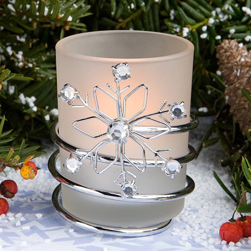 Jeweled Snowflake Votive Holders