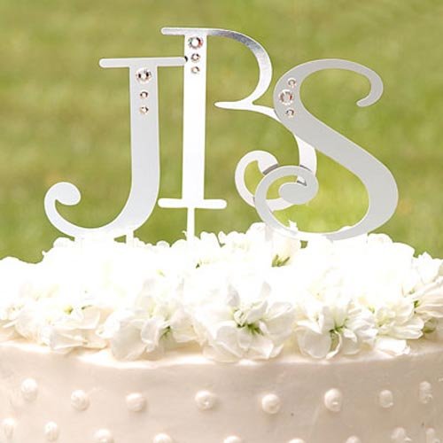 Swarovski Accent Letter Cake Toppers