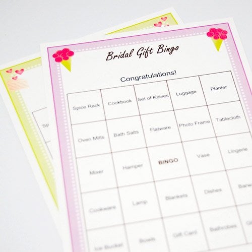 Exclusive Personalized Bridal Gift Bingo Game