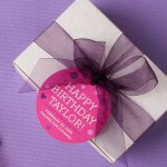 Personalized Round Birthday Party Gift Tags