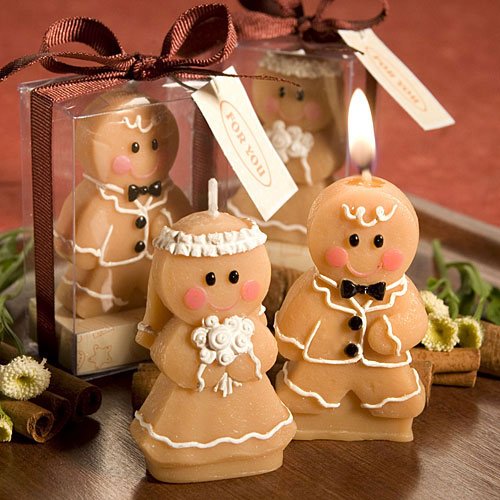 Gingerbread Bride and Groom Candles