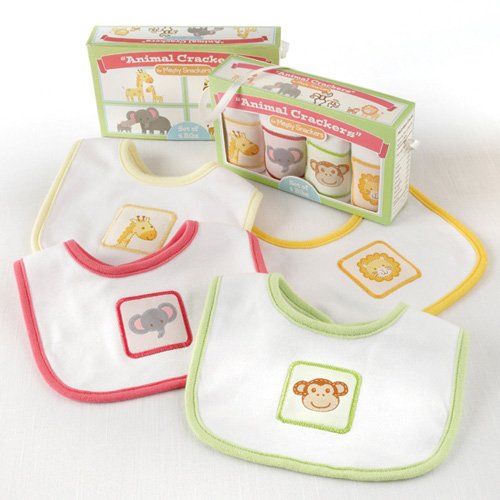 Animal Crackers 4-Piece Bib Set