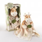 Giraffe Plush Rattle Lovie with Crinkle Leaf