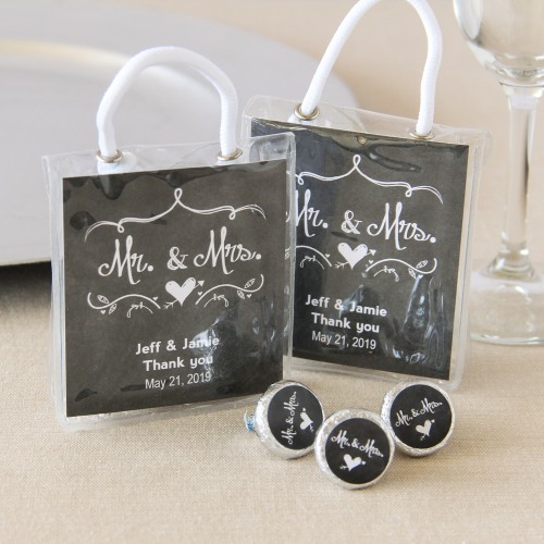 Personalized Wedding Hershey's Kisses Mini Gift Tote