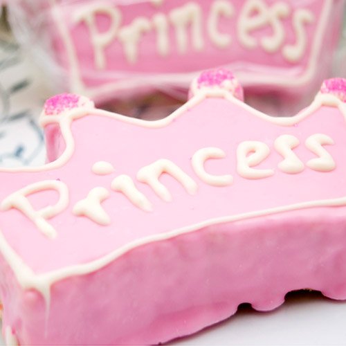 Personalized Pink Princess Crown Rice Krispy Treat