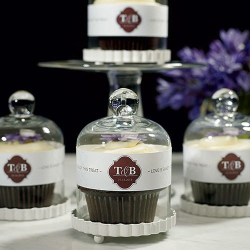 Miniature Glass Bell Jar with White Fluted Base