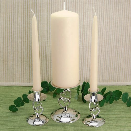 Ivory Unity Candle Set Ivory Wedding Taper Candles 7546