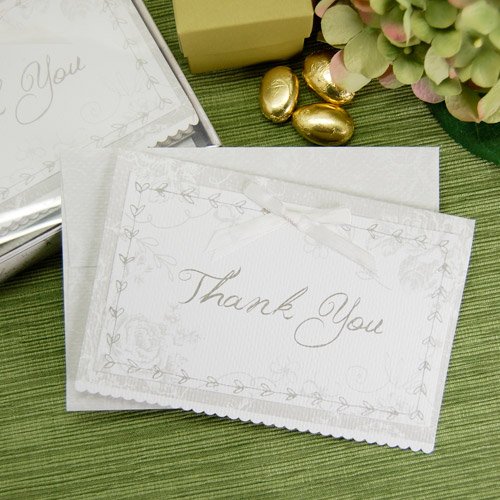 Classic White Floral Party Thank You Notes