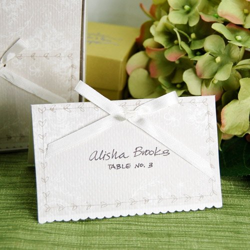 Classic White Floral Party Place Cards