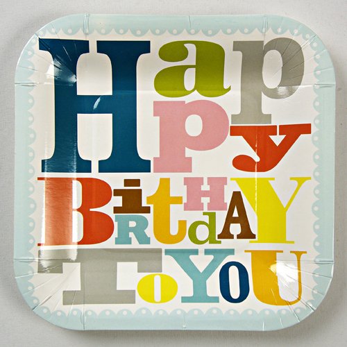 Bright Pattern Birthday Party Plates