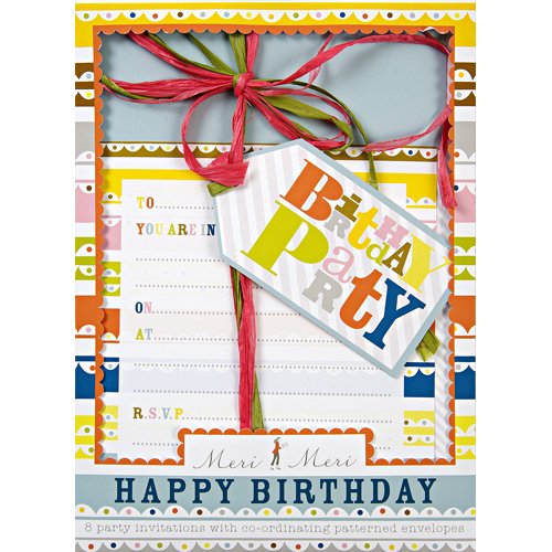 Bright Pattern Birthday Party Invitations