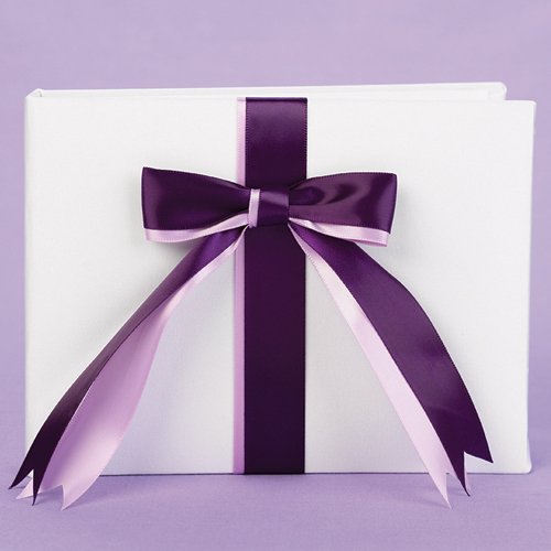 Custom Two-Ribbon White Guest Book