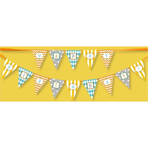 Classic Carnival Birthday Yellow and Blue Banner