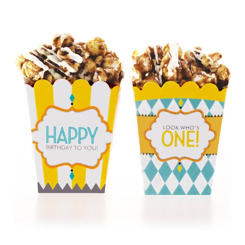 Classic Carnival Birthday Yellow and Blue Treat Boxes