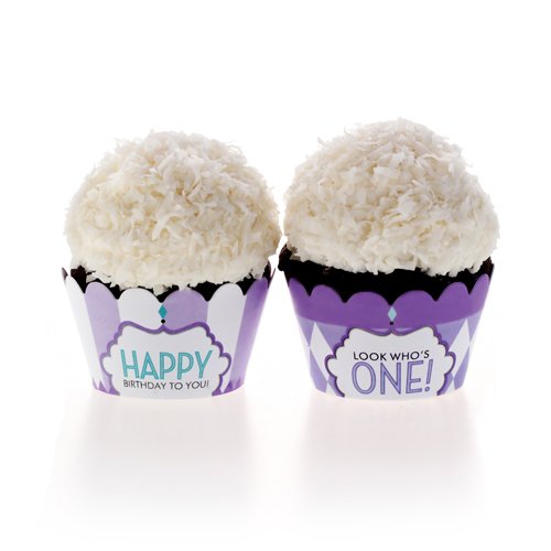 Classic Carnival Birthday Purple Cupcake Wrappers