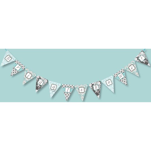 Brocade Bridal Shower Blue Banner