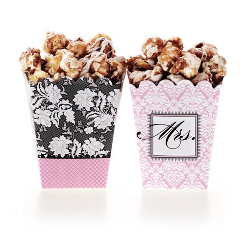 Brocade Bridal Shower Pink Treat Boxes
