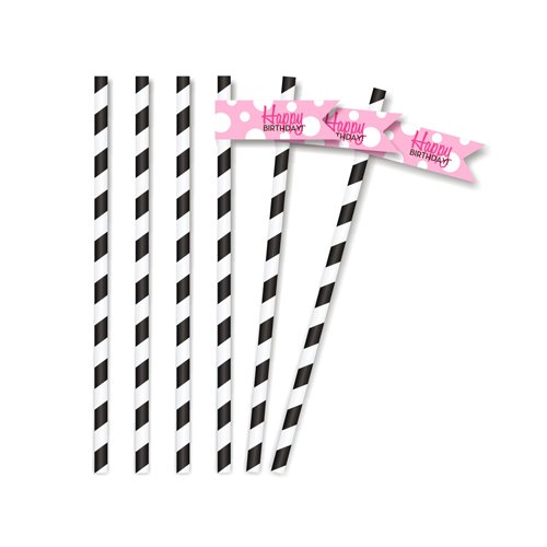 Perfect Party Girl Straw Flags