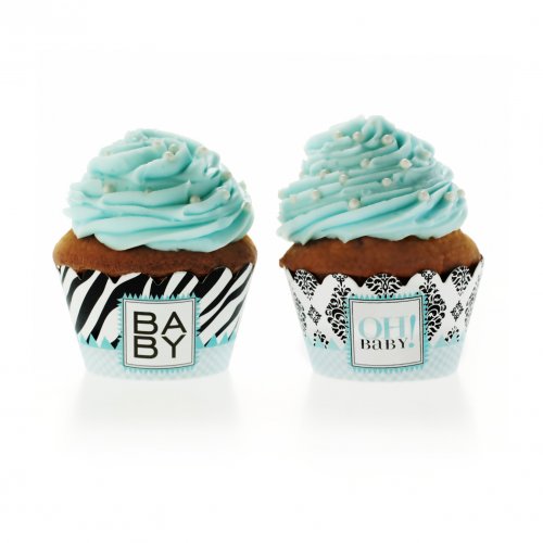 Vavavoom Vintage Baby Blue Cupcake Wrappers