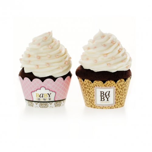 Leopard & Love Baby Pink Cupcake Wrappers