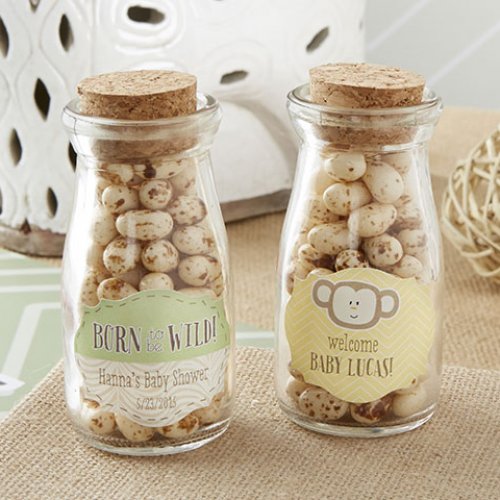 Personalized Baby Shower Vintage Milk Favor Jars