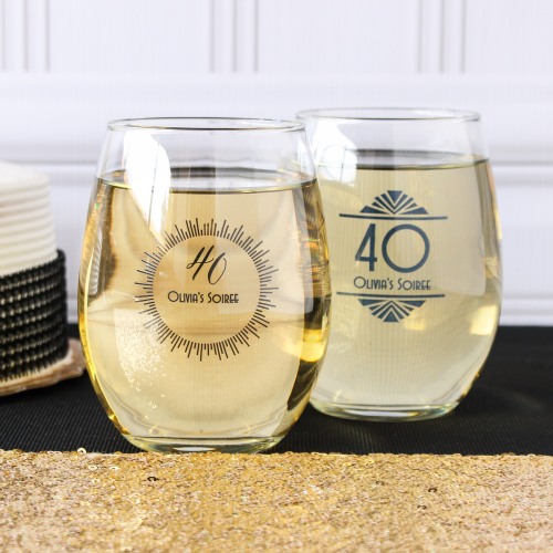 Personalized 15 oz. Stemless Wine Glass