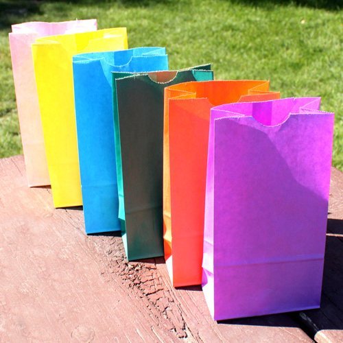 Self-Standing Color Paper Goodie Bags