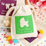 Personalized Baby Silhouette Natural Cotton Favor Bag