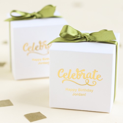 Personalized Birthday Square Favor Box