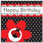 Ladybug Fancy Birthday Luncheon Napkins